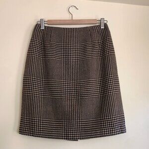 Talbots Houndstooth Pencil Plaid Skirt Size 6 Prince of Wales Plaid 100% Wool